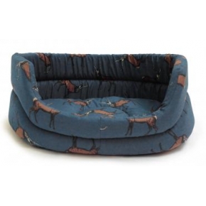 Small++ Stag Print Slumber Dog Bed - Danish Design Woodland Stag 21" 53Cm
